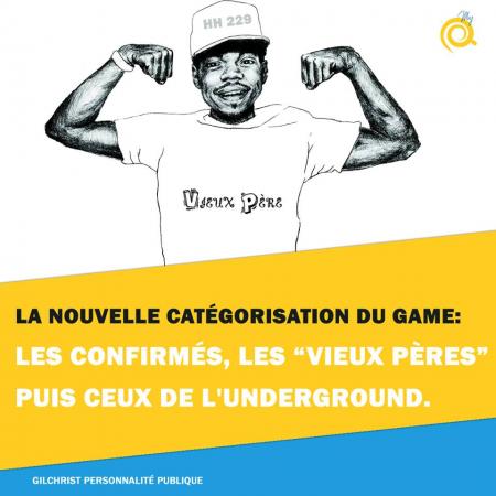 Nouvelle catégorisation du game: les confirmés, les vieux pères et ceux de l'underground